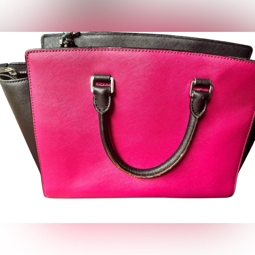 Michael Kors Fuchsia and Black Satchel - Picture 15 of 16